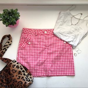 Trendy pink plaid golf skirt